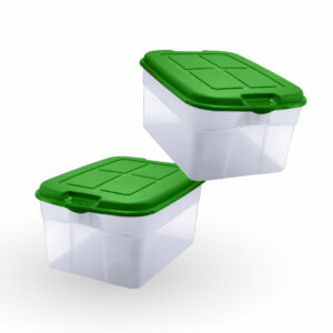 Set de Caja Jumbo 56 litros Verde, Caja Plástica Guateplast Guatemala, Base de Canasta Navideña