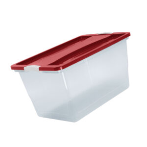 Caja Click 65 Litros Navideña, Caja Navideña, Caja para Regalos, Caja Grande Guateplast, Canasta Navideña