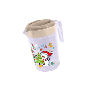 Pichel 1 litro Navideño, Pichel Plástico pequeño, Jarra para bebidas, Jarron Plástico, Pichel medidor 1 litro