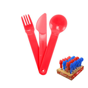 CUBIERTOS SET DE 3 C/BANDEJA (24 UND) - SURTIDO