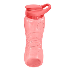 Pachón plástico color rosado fucsia translúcido modelo Yin de 29 oz con tapa y asa de transporte, fabricado por Guateplast